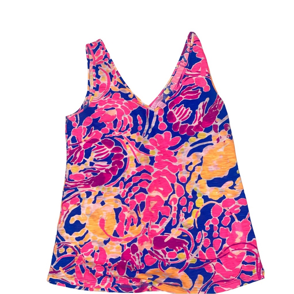 Lily Pulitzer knit v neck tank in classic LP colors. Size small EUC - Picture 3 of 5